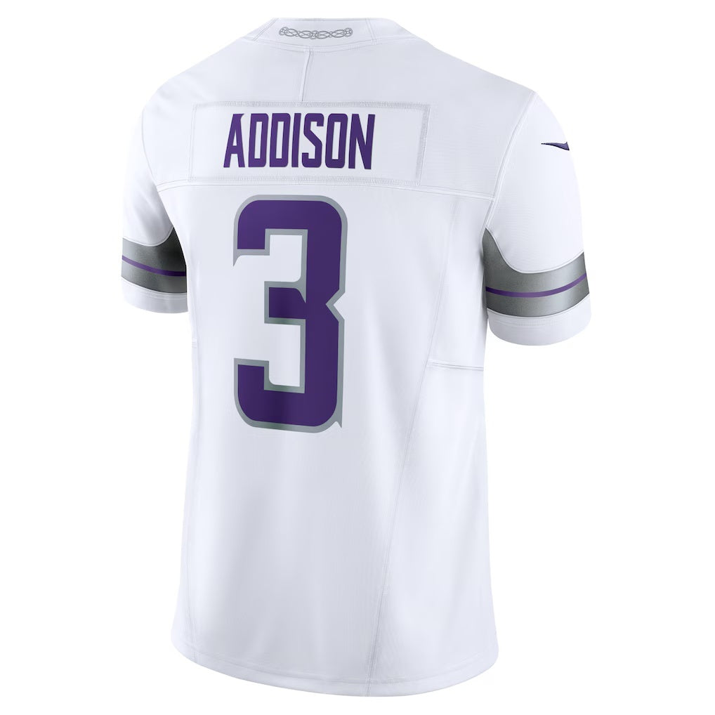 Jordan Addison Vikings #3 White Alternate F.U.S.E. Vapor Limited Stitched Football Jersey