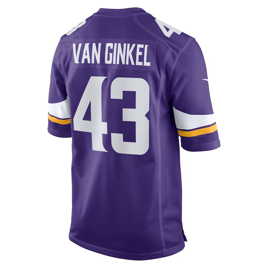 MN.Vikings #43 Andrew Van Ginkel Purple Team Game Jersey