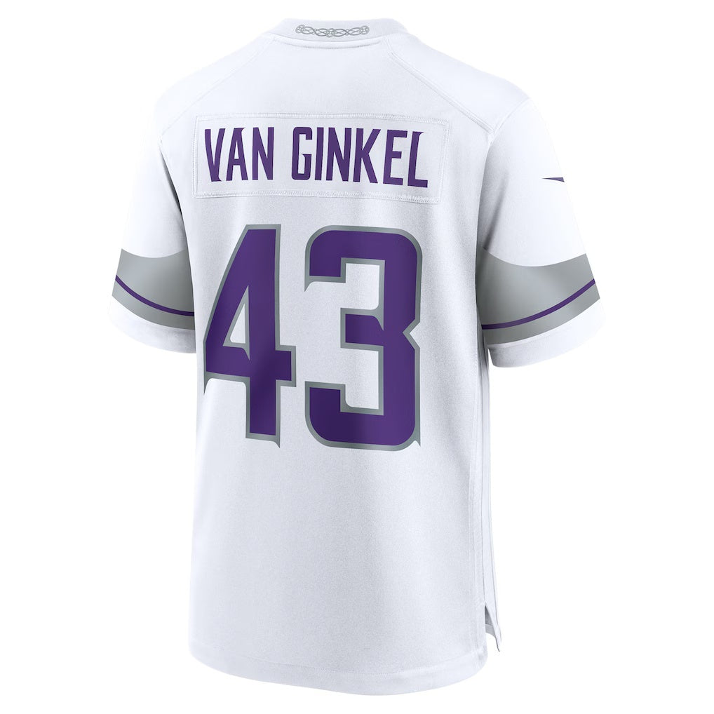 MN.Vikings #43 Andrew Van Ginkel White Alternate Game Jersey