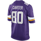 MN.Vikings #80 Cris Carter Purple Game Retired Player Jersey