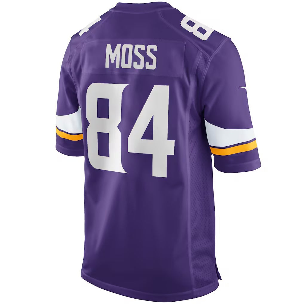 MN.Vikings #84 Randy Moss Purple Game Retired Player Jersey
