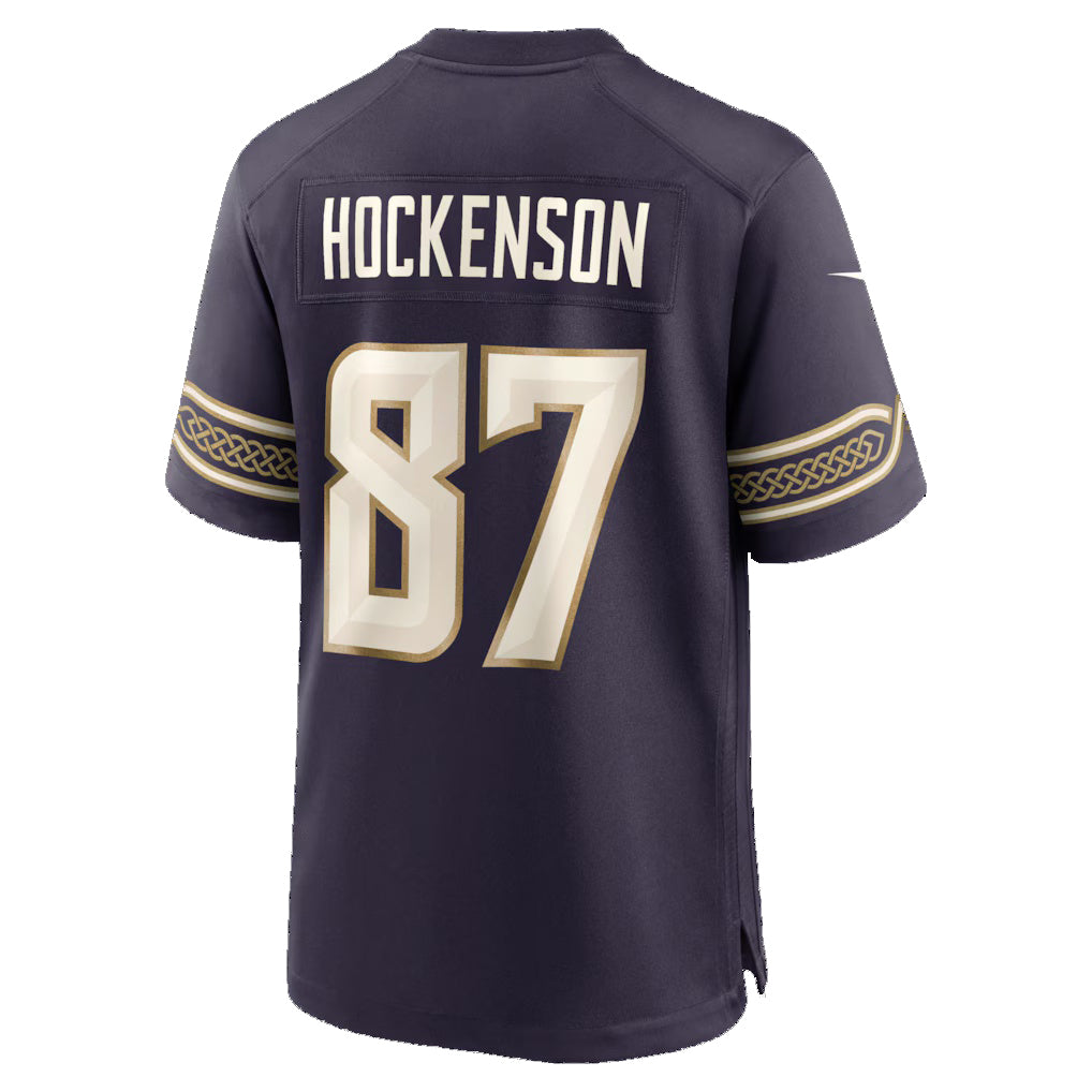 MN.Vikings #87 T.J. Hockenson Purple 2026 Rivalries Collection Game Football Stitched Jersey