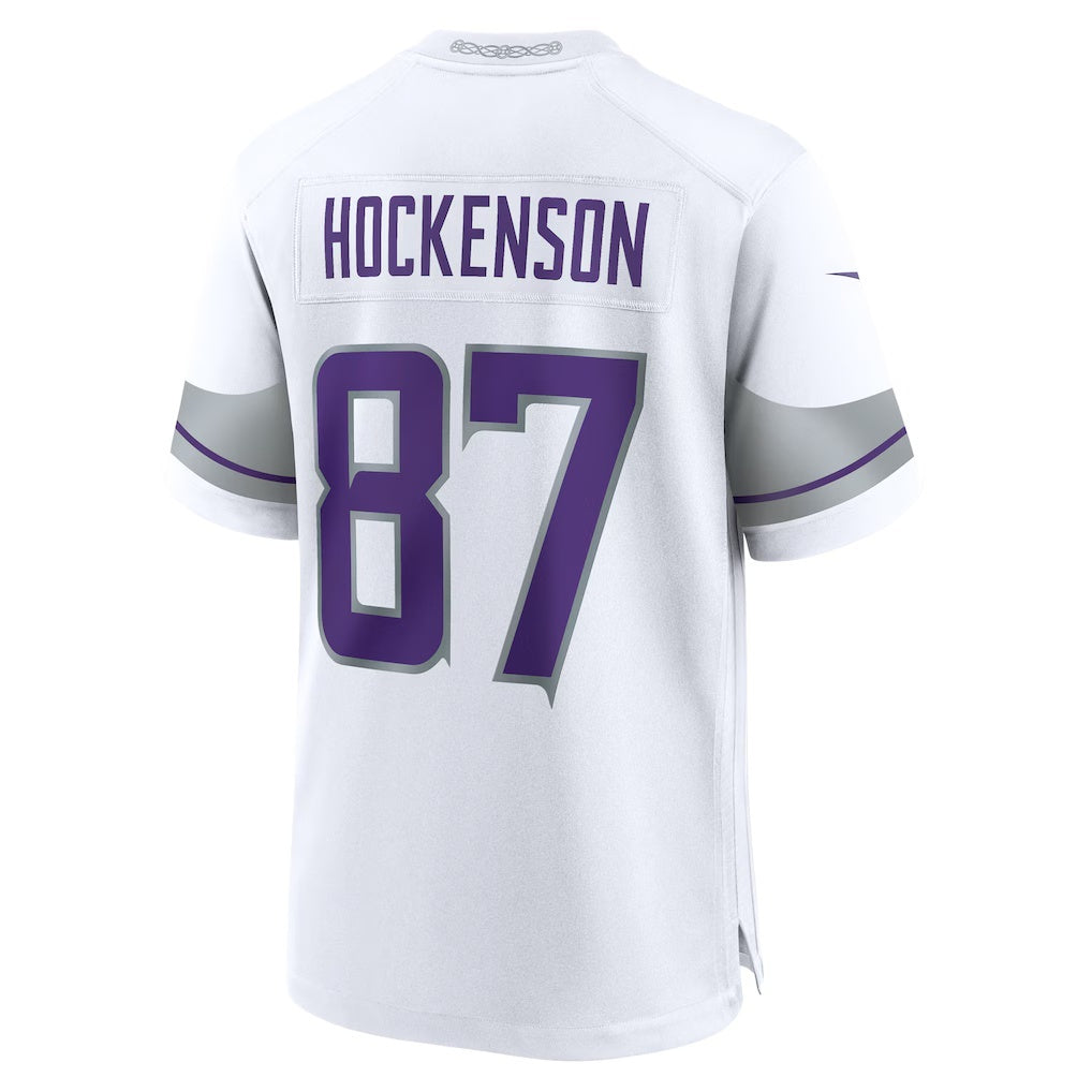 MN.Vikings #87 T.J. Hockenson White Alternate Game Player Jersey