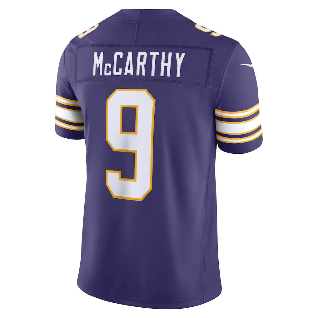 MN.Vikings #9 J.J. McCarthy Purple Alternate Classic Vapor F.U.S.E. Stitched Limited Football Jersey