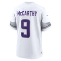 MN.Vikings #9 J.J. McCarthy White Alternate Game Player Jersey