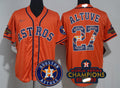 Men's Houston Astros #27 Jose Altuve Orange Team Logo Fashion Stitched 2022 World Series Champions Patch Baseball Jerseys