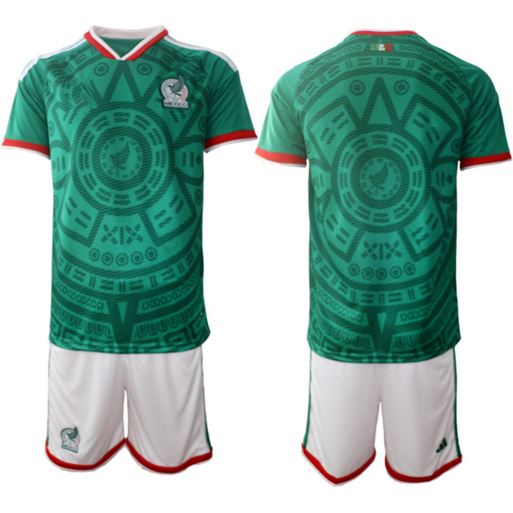 Mexico Home Green Shirt 2026 With Shorts -Blank