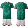 Mexico Home Green Shirt 2026 With Shorts -Blank