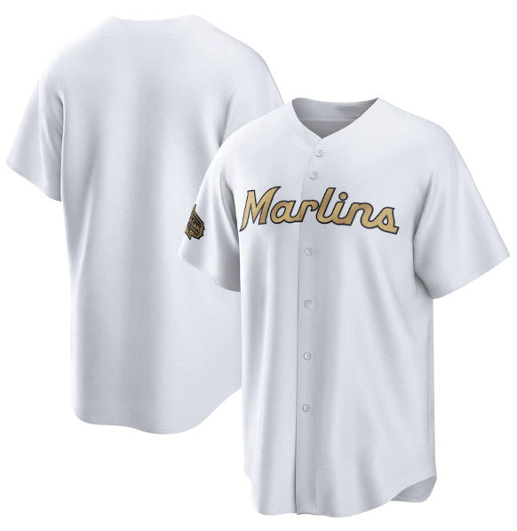 Miami Marlins Blank White 2022 All-Star Cool Base Stitched Baseball Jersey