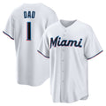Miami Marlins White #1 Dad Home Replica Baseball Jersey