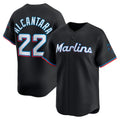Miami Marlins #22 Sandy Alcantara Black Alternate Limited Player Baseball Jersey