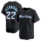 Miami Marlins #22 Sandy Alcantara Black Alternate Limited Player Baseball Jersey