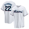 Miami Marlins #22 Sandy Alcantara White Replica Player Baseball Jersey