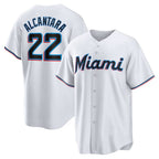 Miami Marlins #22 Sandy Alcantara White Replica Player Baseball Jersey