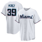 Miami Marlins #39 Eury Perez White Home Replica Baseball Jersey