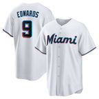 Miami Marlins #9 Xavier Edwards White Home Replica Baseball Jersey