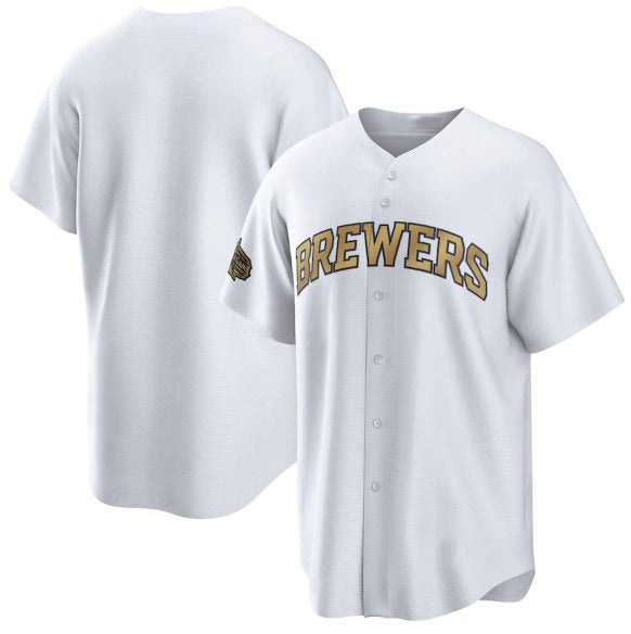 Milwaukee Brewers Blank White 2022 All-Star Cool Base Stitched Baseball Jersey