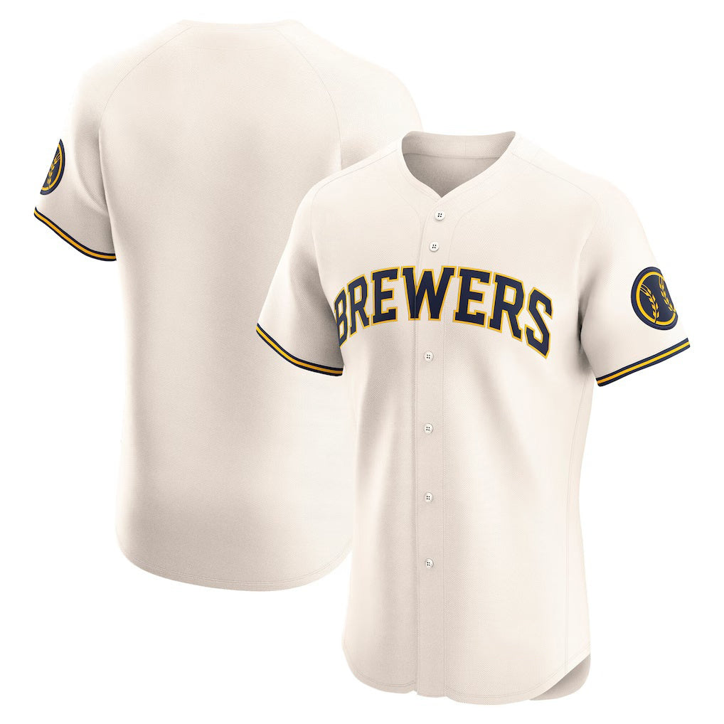 Milwaukee Brewers Cream Home Elite Baseball Jersey