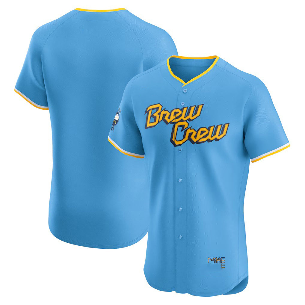 Milwaukee Brewers Powder Blue City Connect Elite Baseball Jersey
