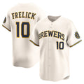 Milwaukee Brewers #10 Sal Frelick Cream Home Limited Player Baseball Jersey
