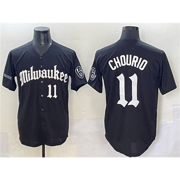 Milwaukee Brewers #11 Jackson Chourio Black 'Gothic 414 Shadows Edition' Vapor Premier Limited Stitched Baseball Jersey
