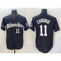 Milwaukee Brewers #11 Jackson Chourio Black 'Gothic 414 Shadows Edition' Vapor Premier Limited Stitched Baseball Jersey