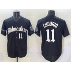 Milwaukee Brewers #11 Jackson Chourio Black 'Gothic 414 Shadows Edition' Vapor Premier Limited Stitched Baseball Jersey