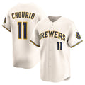 Milwaukee Brewers #11 Jackson Chourio Cream Home Limited Baseball Jersey