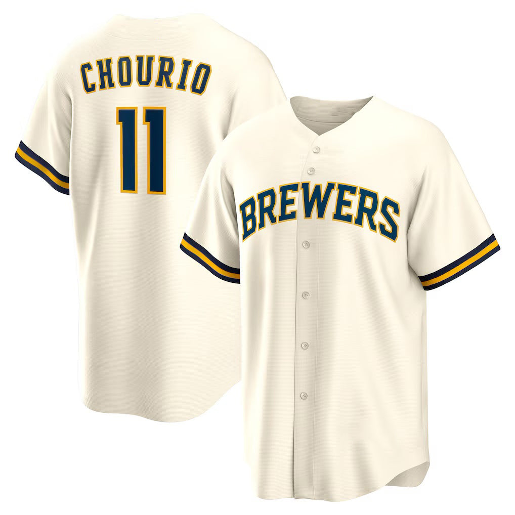 Milwaukee Brewers #11 Jackson Chourio Cream Home Replica Baseball Jersey