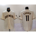 Milwaukee Brewers #11 Jackson Chourio Cream Stitched Cool Baseball Jersey