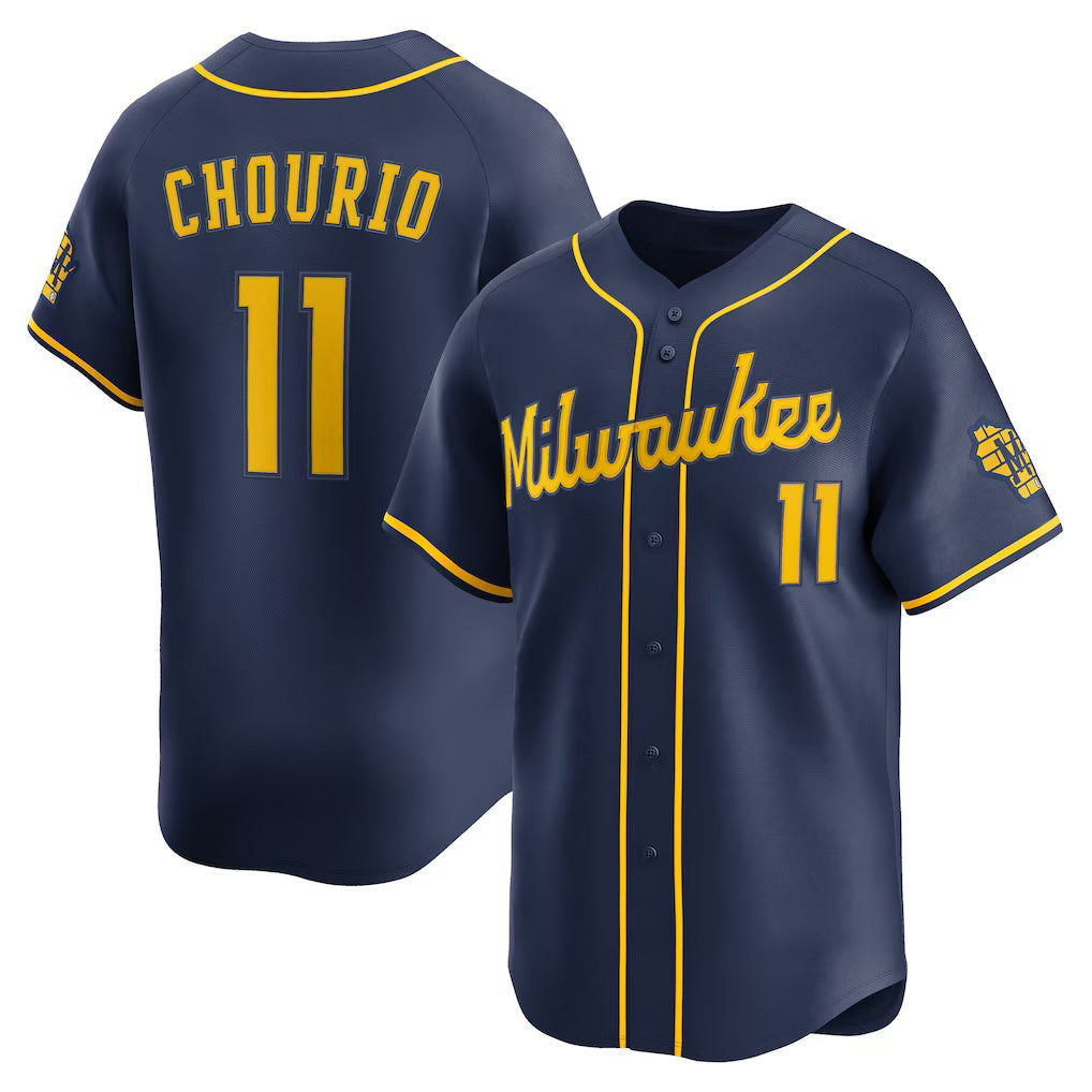 Milwaukee Brewers #11 Jackson Chourio Navy Alternate Limited Baseball Jersey