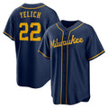 Milwaukee Brewers #22 Christian Yelich Navy Alternate Replica Baseball Jersey
