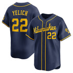 Milwaukee Brewers #22 Christian Yelich Navy Alternate Limited Baseball Jersey