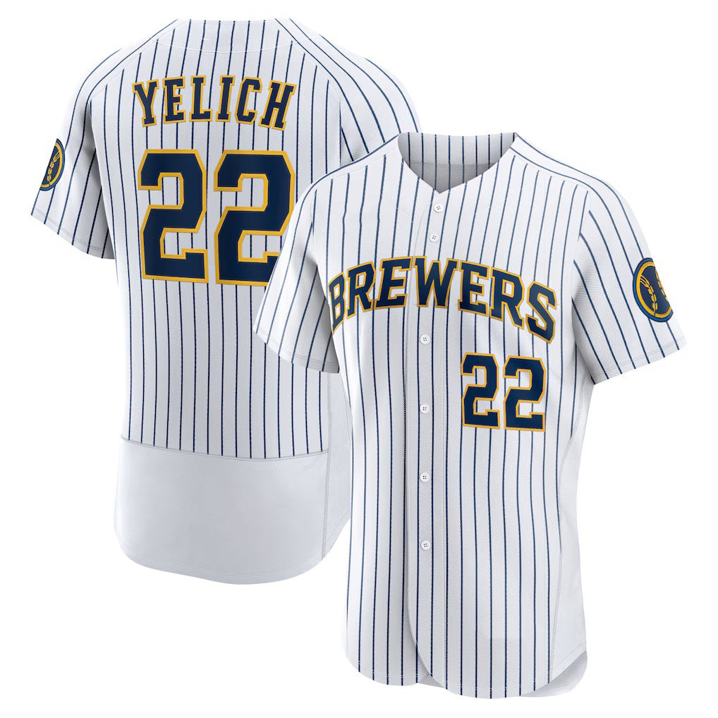 Milwaukee Brewers #22 Christian Yelich White Team Alternate Authentic Player Baseball Jersey