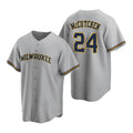 Milwaukee Brewers #24 Andrew McCutchen Gray Cool Base Stitched Baseball Jersey