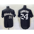 Milwaukee Brewers #24 William Contreras Black 'Gothic 414 Shadows Edition' Vapor Premier Limited Stitched Baseball Jersey
