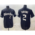 Milwaukee Brewers #2 Brice Turang Black 'Gothic 414 Shadows Edition' Vapor Premier Limited Stitched Baseball Jersey