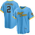 Milwaukee Brewers #2 Brice Turang Blue 2022 City Connect Cool Base Stitched Baseball Jersey