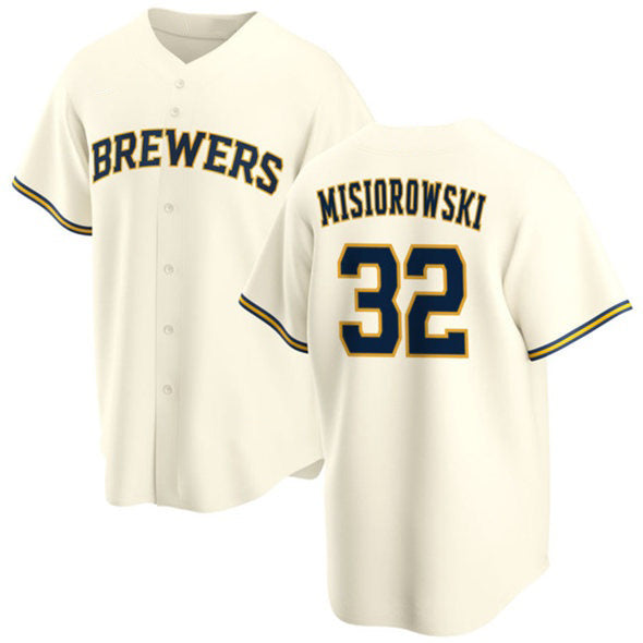 Milwaukee Brewers #32 Jacob Misiorowski Cream 2025 Stitched Baseball Jersey