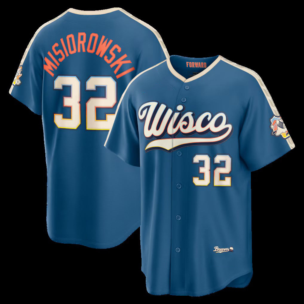 Milwaukee Brewers #32 Jacob Misiorowski Mineral Blue 2026 City Connect Stadium Baseball Jersey