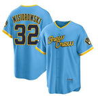 Milwaukee Brewers #32 Jacob Misiorowski Powder Blue City Connect Cool Base Stitched Baseball Jersey