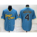Milwaukee Brewers #4 Paul Molitor Blue 2022 City Connect Cool Base Stitched Baseball Jersey