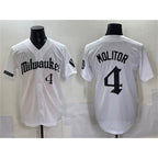 Milwaukee Brewers #4 Paul Molitor White 'Gothic 414 Shadows Edition' Vapor Premier Limited Stitched Baseball Jersey