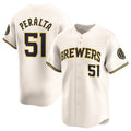 Milwaukee Brewers #51 Freddy Peralta Cream Limited Stitched Baseball Jersey