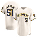 Milwaukee Brewers #51 Freddy Peralta Cream Limited Stitched Baseball Jersey
