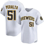 Milwaukee Brewers #51 Freddy Peralta White Alternate Limited Stitched Baseball Jersey
