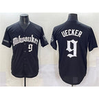 Milwaukee Brewers #9 Bob Uecker Black 'Gothic 414 Shadows Edition' Vapor Premier Limited Stitched Baseball Jersey