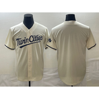 Minnesota Twins Blank Cream Cool Base Stitched Baseball Jersey