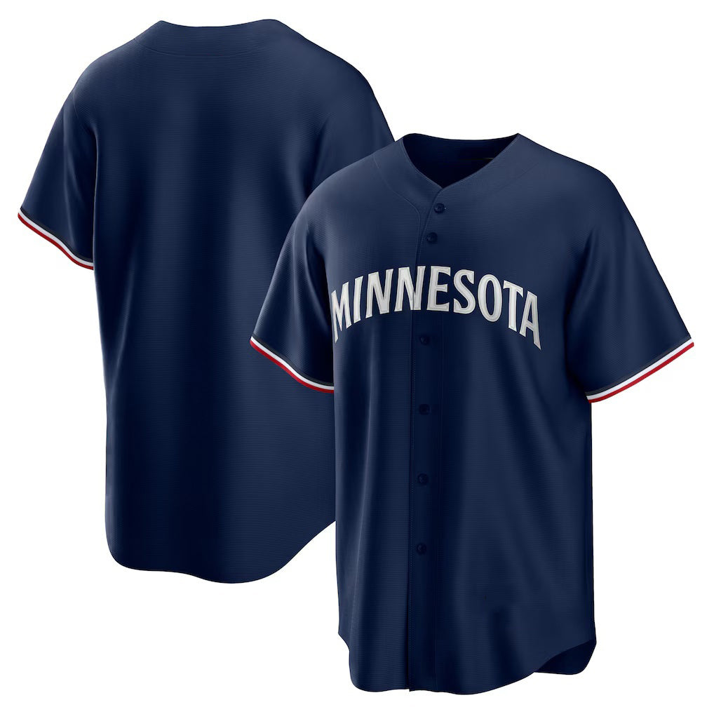Minnesota Twins Navy Alternate Replica Team Logo Baseball Jersey