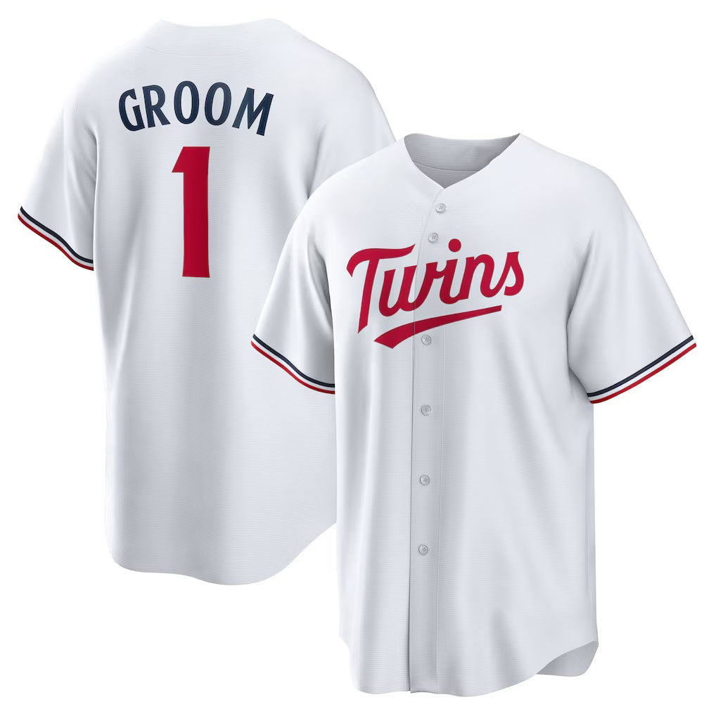 Minnesota Twins White #1 Groom Home Replica Baseball Jersey